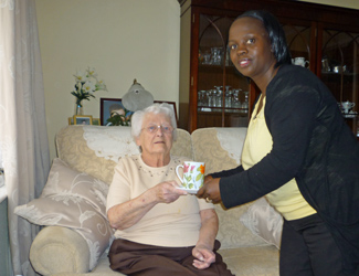 Gwen with our carer support worker Norma
